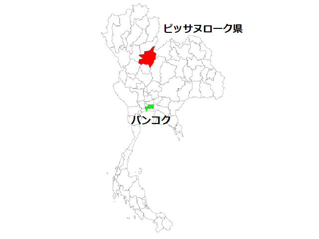 ピッサヌローク県の地図