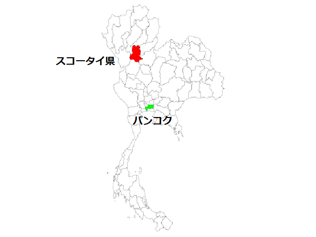 スコータイ県の地図