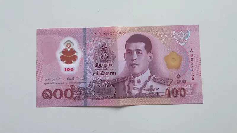 100バーツ ポリマー紙幣