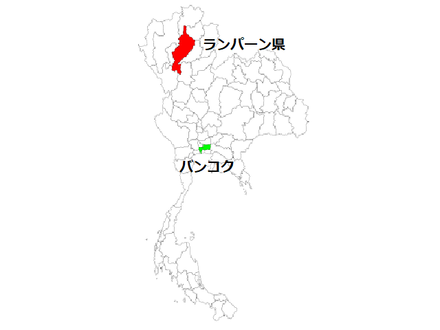 ランパーン県の地図