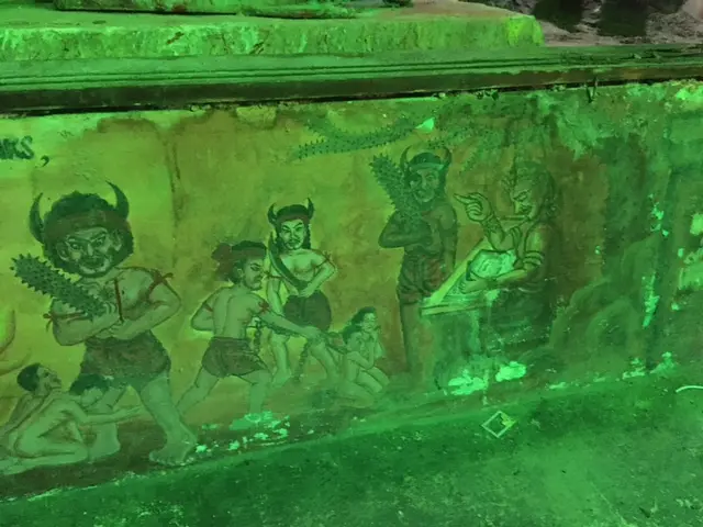 パトゥムターニー　ワットプートウドム　地獄の壁画