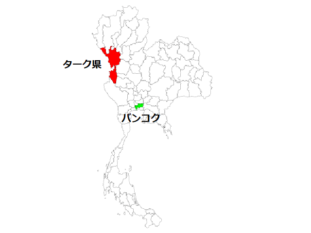 ターク県の地図