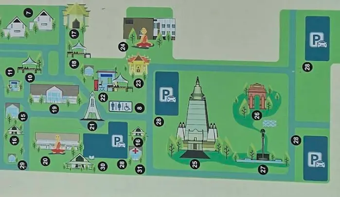 ワット・パンヤーナンターラーム 敷地案内図